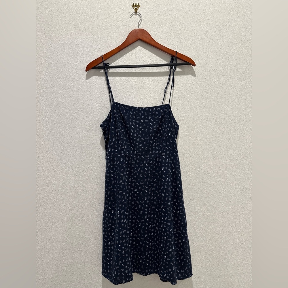 Old Navy Navy Blue Printed Mini Dress